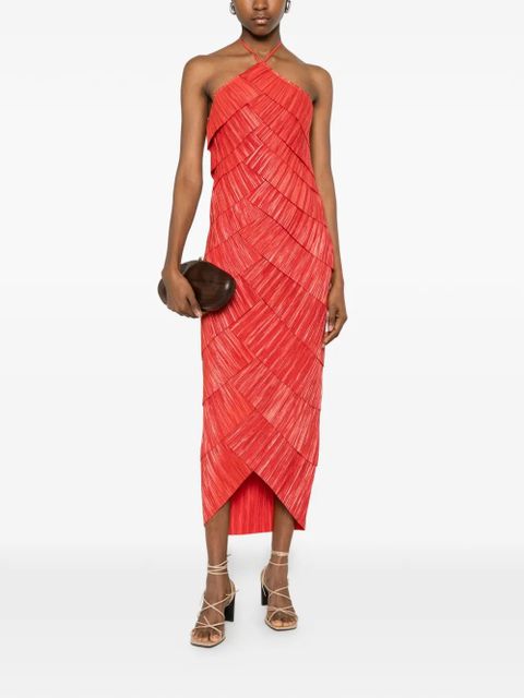 Cult Gaia Patrizia pleated halterneck dress - Red - zdjęcie produktu nr 2