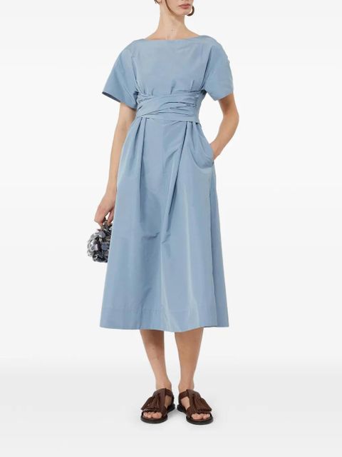 Max Mara tie-waist taffeta midi dress - Blue - zdjęcie produktu nr 2