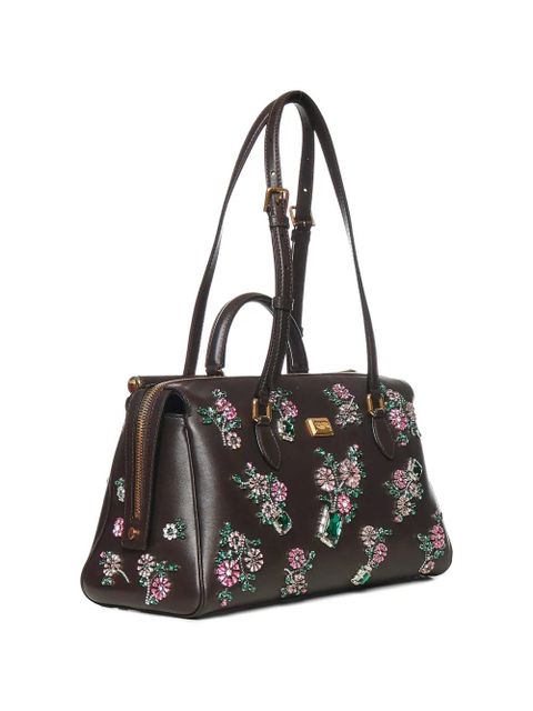 Dolce & Gabbana floral-embellished tote bag - Brown