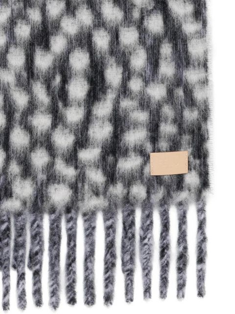 FENDI dot-pattern fringed scarf - Black - zdjęcie produktu nr 2