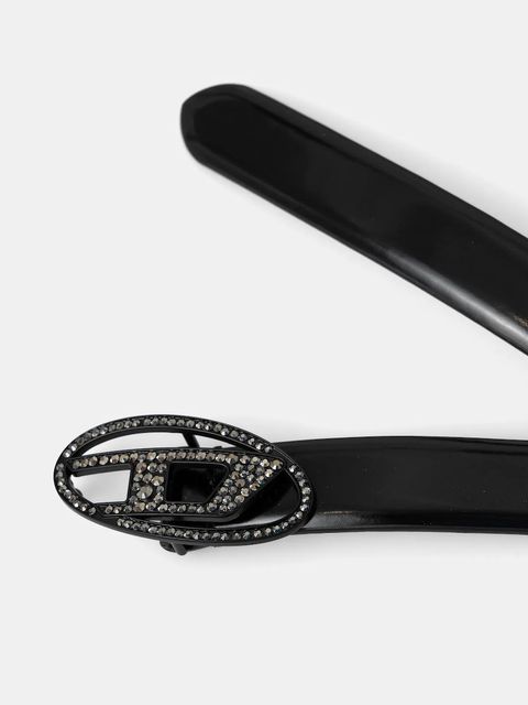 Diesel pasek skórzany OVAL D LOGO B-1DR STRASS 20 damski kolor czarny X09972.P6958 - zdjęcie produktu nr 2