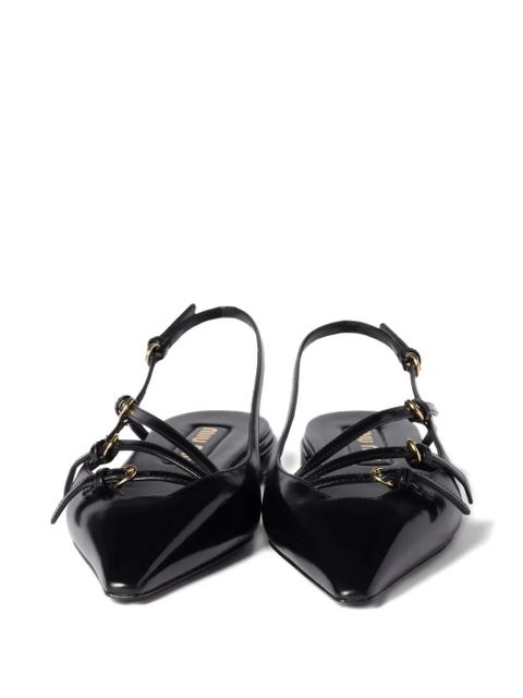 Miu Miu buckled slingback flat pumps - Black
