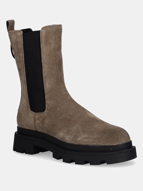 Blauer sztyblety zamszowe KIMMEL damskie kolor beżowy na platformie F5KIMMEL08/SUE - zdjęcie produktu nr 1