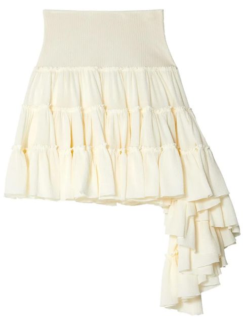 LOEWE ruffled asymmetric miniskirt - Neutrals - zdjęcie produktu nr 1