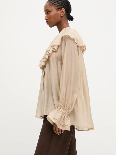 Answear.LAB bluzka damska kolor beżowy gładka