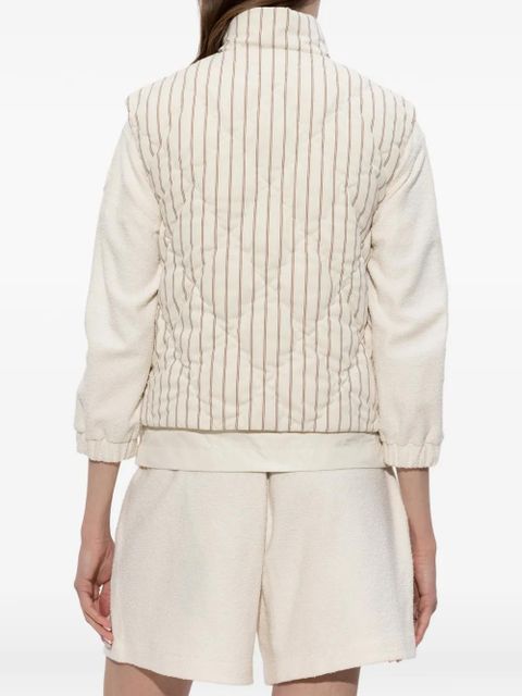 Moncler Aussa pinstriped quilted gilet - Neutrals