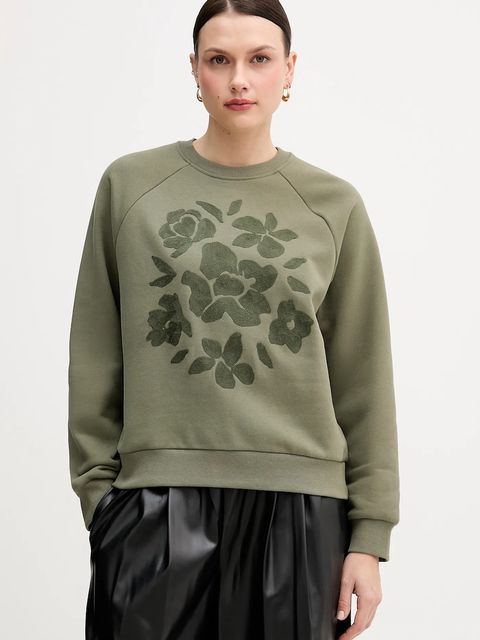 United Colors of Benetton bluza damska kolor zielony z aplikacją 3MTZD10B6 - zdjęcie produktu nr 1