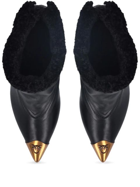 PINKO 90mm logo boots - Black