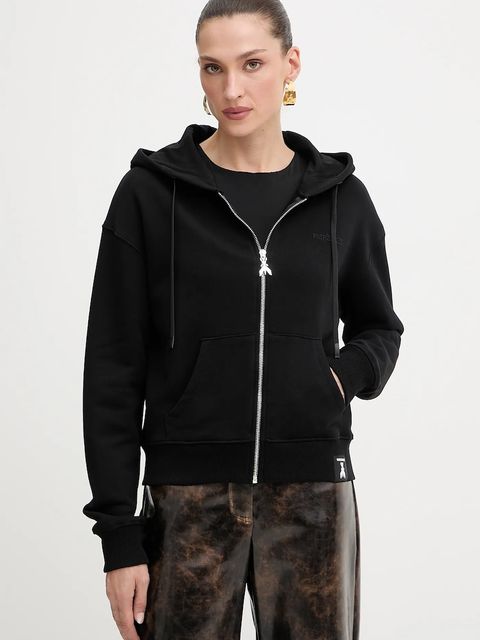 Patrizia Pepe bluza bawełniana damska kolor czarny z kapturem gładka 8M1747 J079 - zdjęcie produktu nr 1