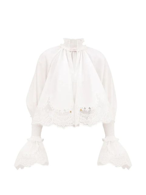 ZIMMERMANN lace ruffled blouse - White - zdjęcie produktu nr 1