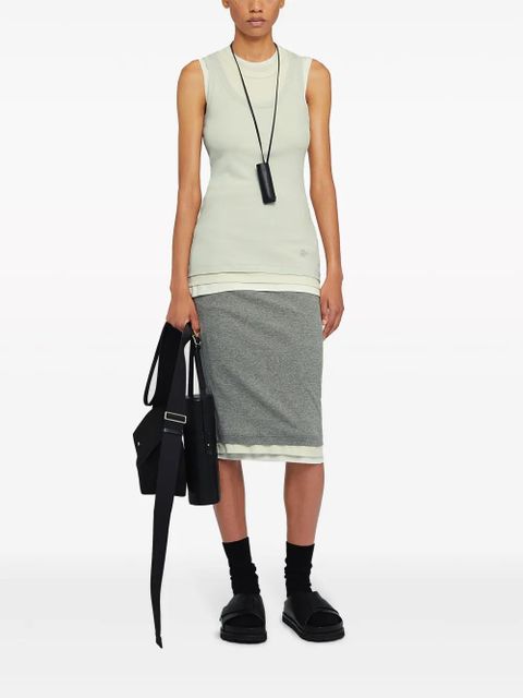 Jil Sander layered cotton tank top - Grey - zdjęcie produktu nr 2