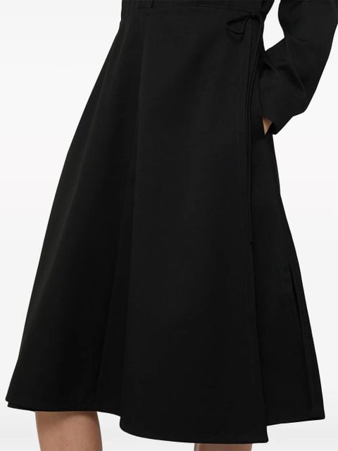 Jil Sander wrapover-panel virgin wool shirtdress - Black - zdjęcie produktu nr 2