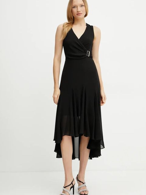 Morgan sukienka REEL kolor czarny midi rozkloszowana REEL - zdjęcie produktu nr 1