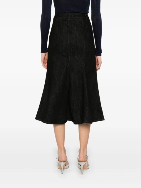 Self-Portrait flared midi skirt - Black