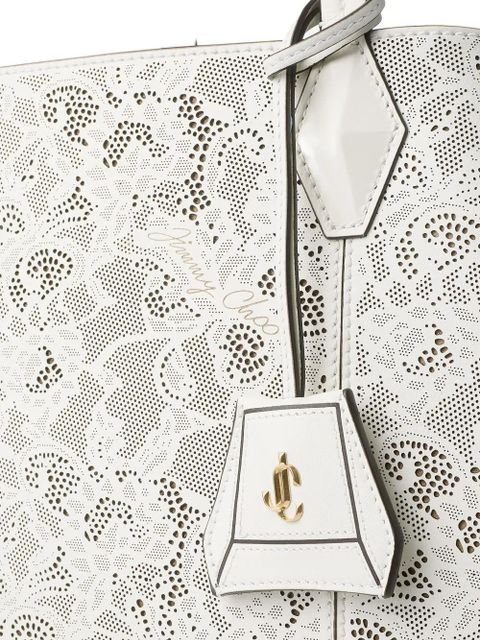 Jimmy Choo perforated-embellished tote bag - White