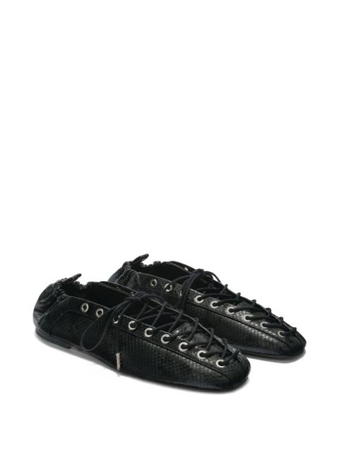 GANNI eyelets lace-up ballet flats - Black - zdjęcie produktu nr 2