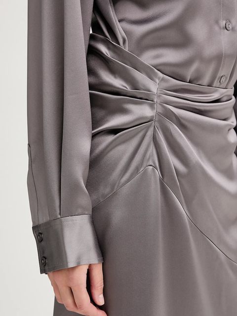 ISABELLE BLANCHE sukienka kolor szary maxi prosta IS25FW-A101-T008