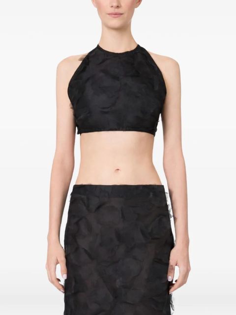 Max Mara Mxsfumetto cut-out crop top - Black