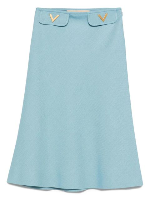 Valentino Garavani V-detail A-line midi skirt - Blue - zdjęcie produktu nr 1