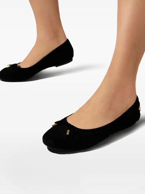 Lauren Ralph Lauren bow-detail suede ballet flats - Black