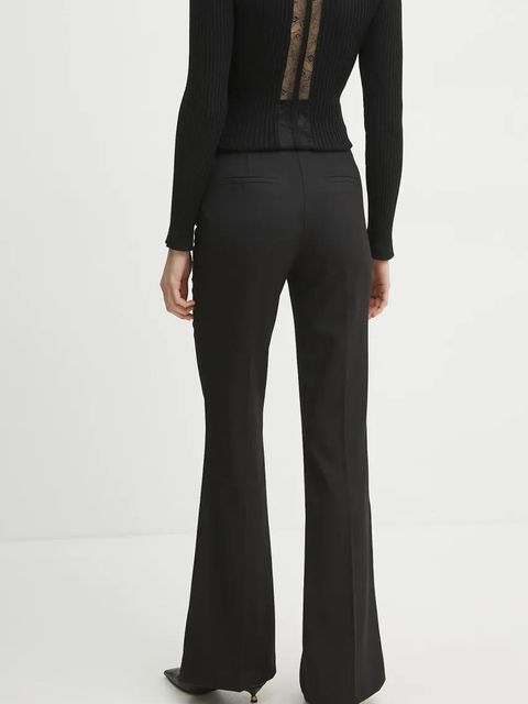 Morgan spodnie PFLAC.F damskie kolor czarny dzwony high waist PFLAC.F