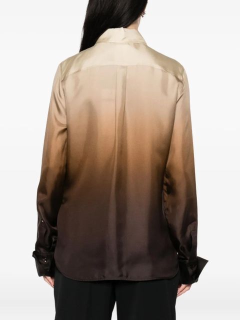 Sportmax ombré-effect silk shirt - Brown