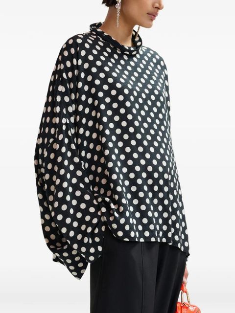 Essentiel Antwerp Joyetta polka-dot long-sleeve blouse - Black