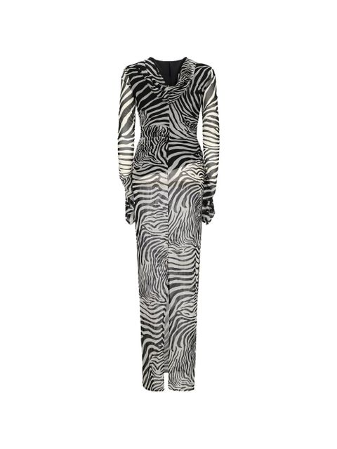Blumarine zebra-print dress - Black - zdjęcie produktu nr 2