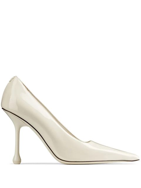 Jimmy Choo Ixia 95mm patent leather pumps - White - zdjęcie produktu nr 1
