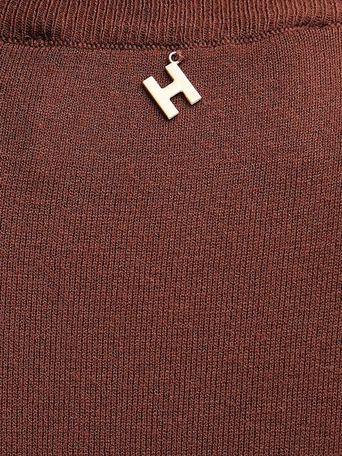 Silvian Heach t-shirt ATLAM damski kolor brązowy GPA25040MA