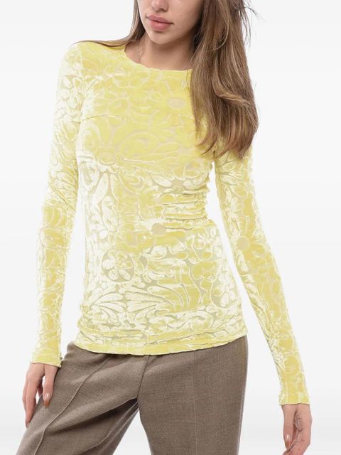 Jil Sander flocked floral top - Yellow - zdjęcie produktu nr 1
