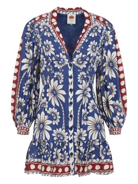 FARM Rio floral button dress - Blue - zdjęcie produktu nr 1