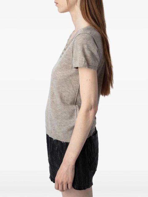 Zadig&Voltaire Celsy cashmere top - Neutrals