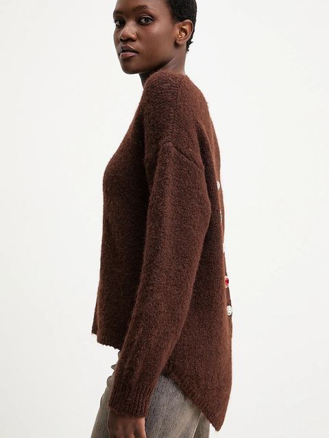 Answear.LAB sweter z wełną damski kolor brązowy