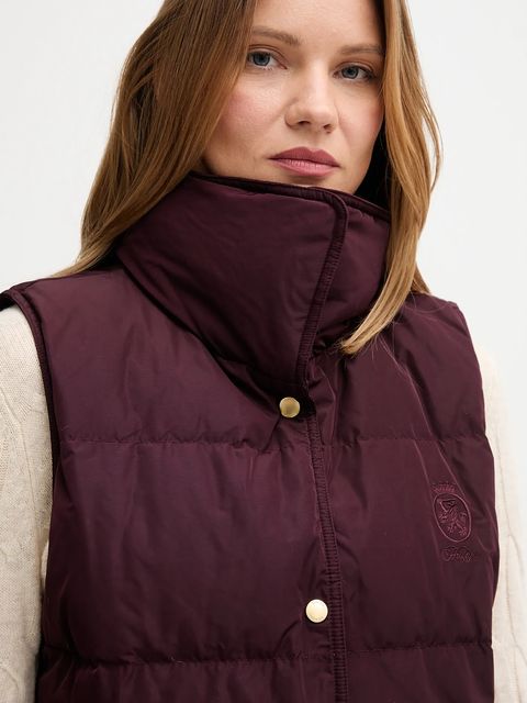 Tommy Hilfiger bezrękawnik puchowy kolor bordowy przejściowy WW0WW46545