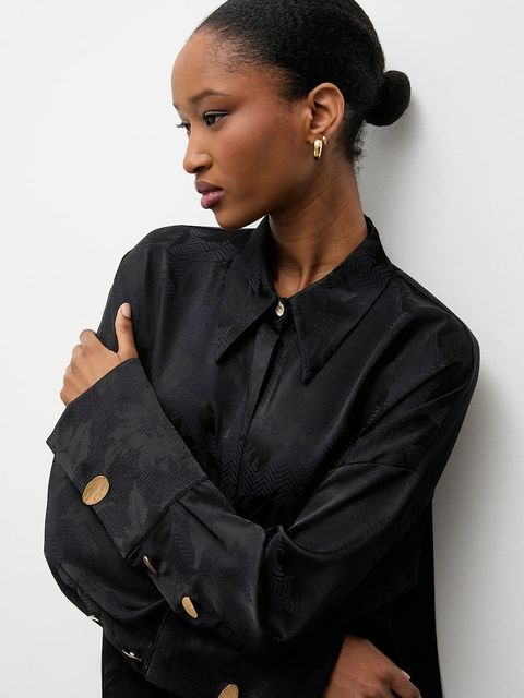 Answear.LAB koszula damska kolor granatowy relaxed z kołnierzykiem klasycznym