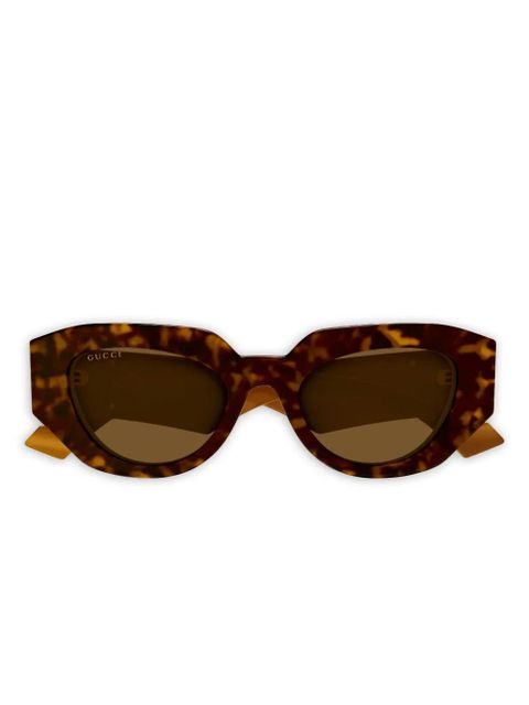 Gucci Eyewear geometric logo sunglasses - Brown - zdjęcie produktu nr 1