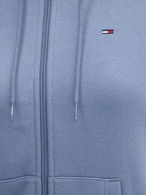 Tommy Jeans bluza damska kolor niebieski z kapturem gładka DW0DW19729