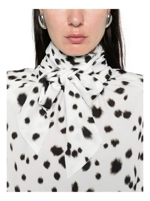 Rowen Rose dalmatian-pattern blouse - White