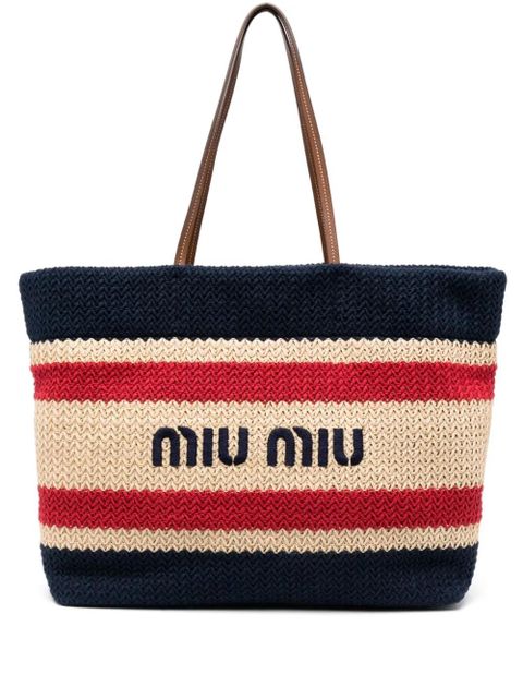 Miu Miu logo-print tote bag - Neutrals - zdjęcie produktu nr 2