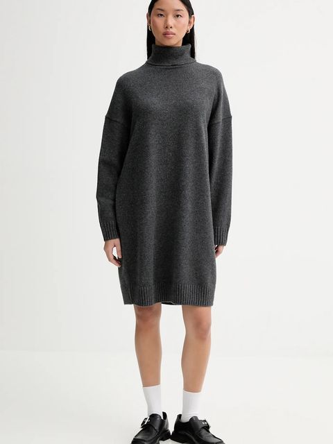 Marc O'Polo sukienka z dodatkiem wełny kolor szary mini prosta 5000007956 - zdjęcie produktu nr 1