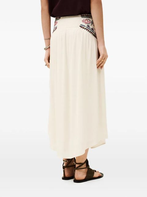 Ba&Sh Tilana embroidered buttoned skirt - Neutrals