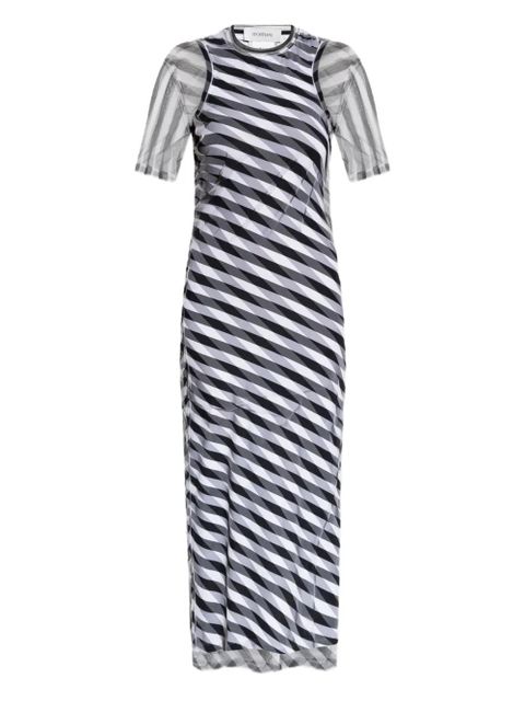 Sportmax Pausa striped mesh midi dress - Black - zdjęcie produktu nr 1