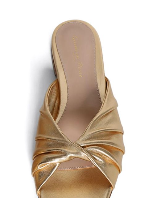 Gianvito Rossi draped metallic flat mules - Gold