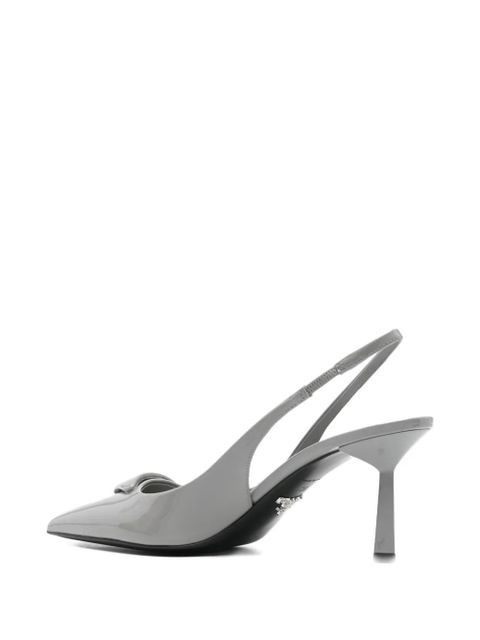 Prada 75mm slingback pointed-toe pumps - Grey - zdjęcie produktu nr 2