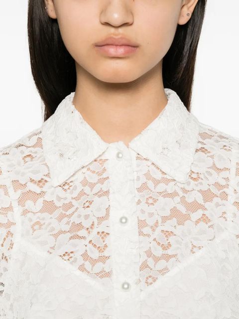 TWINSET lace-patterned short-sleeve shirt - White