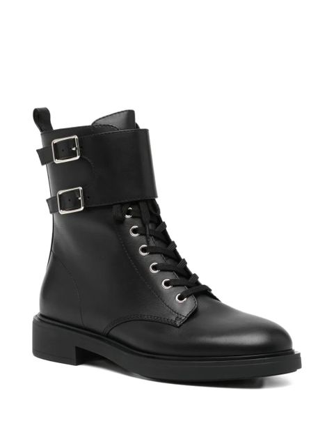 Gianvito Rossi Ripley buckle leather abkle boots - Black - zdjęcie produktu nr 2