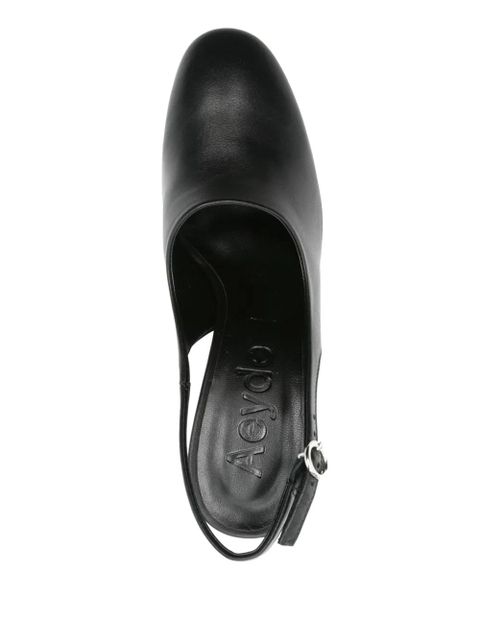 Aeyde 75mm leather slingback pumps - Black