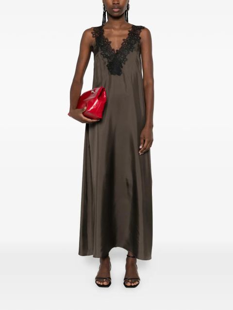 Róhe V-neck silk maxi dress - Brown - zdjęcie produktu nr 2