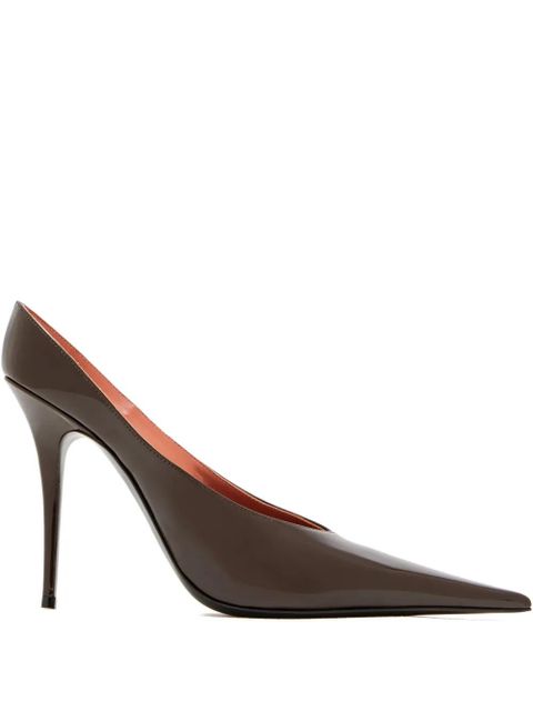 Amina Muaddi 105mm Anok pointed pumps - Brown - zdjęcie produktu nr 1